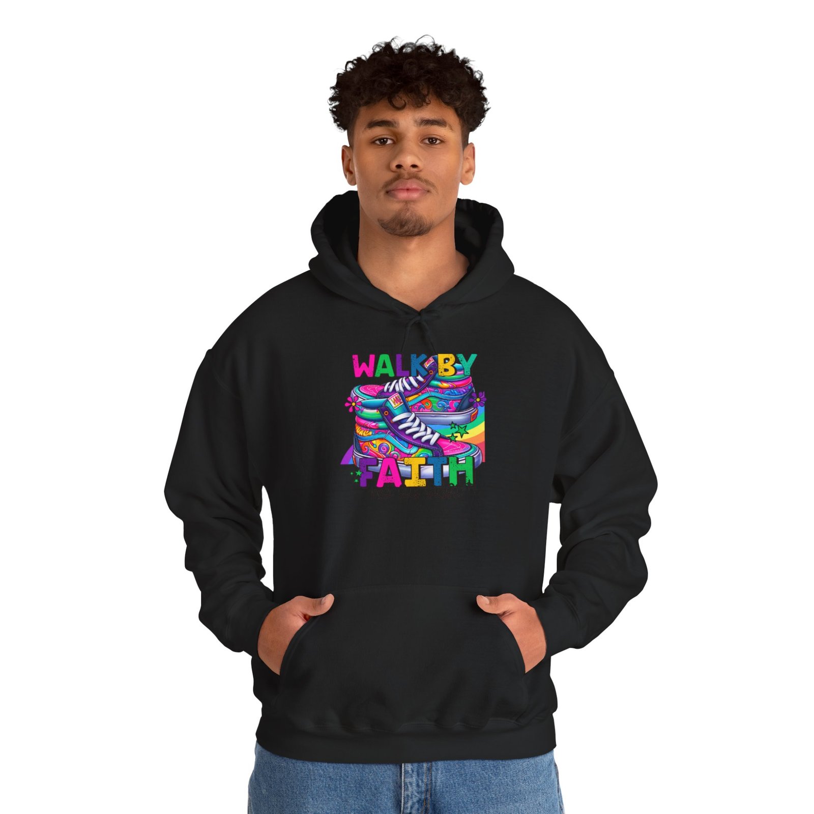 Faith Walk Hoodie – Colorful 'Walk by Faith' Inspirational Sweatshirt - Image 6