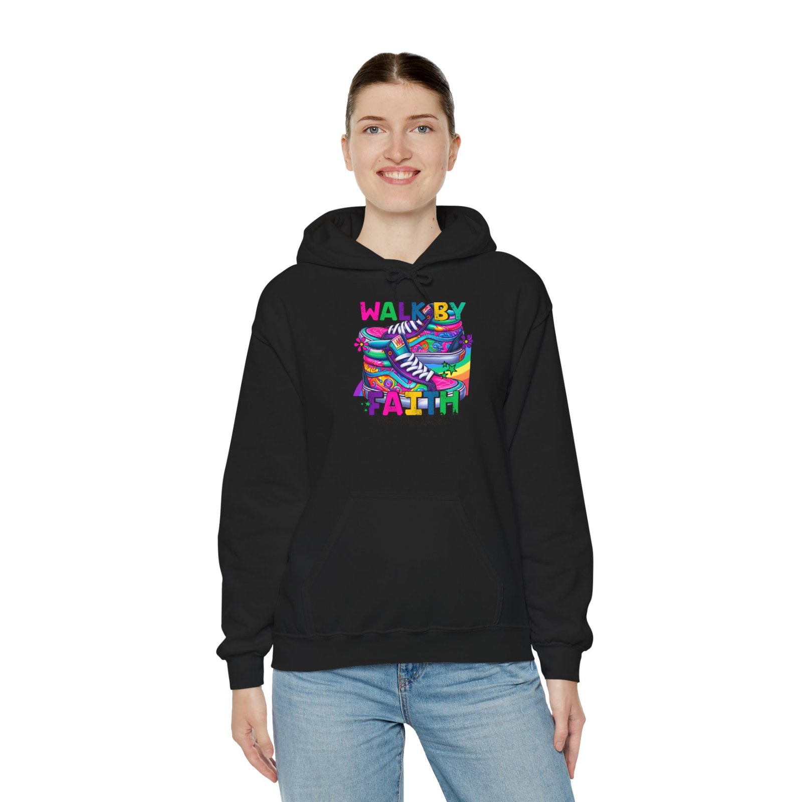 Faith Walk Hoodie – Colorful 'Walk by Faith' Inspirational Sweatshirt - Image 9