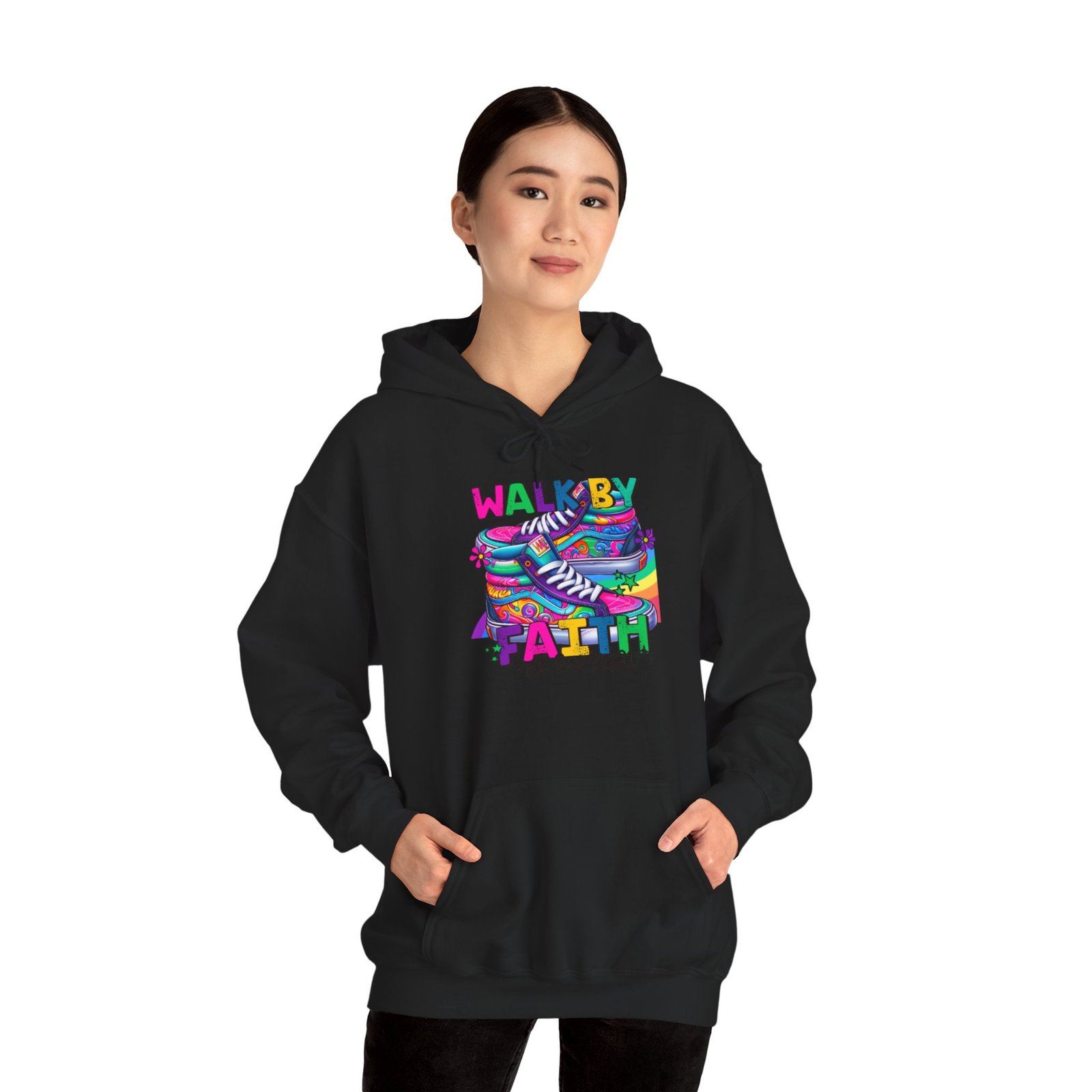 Faith Walk Hoodie – Colorful 'Walk by Faith' Inspirational Sweatshirt - Image 8