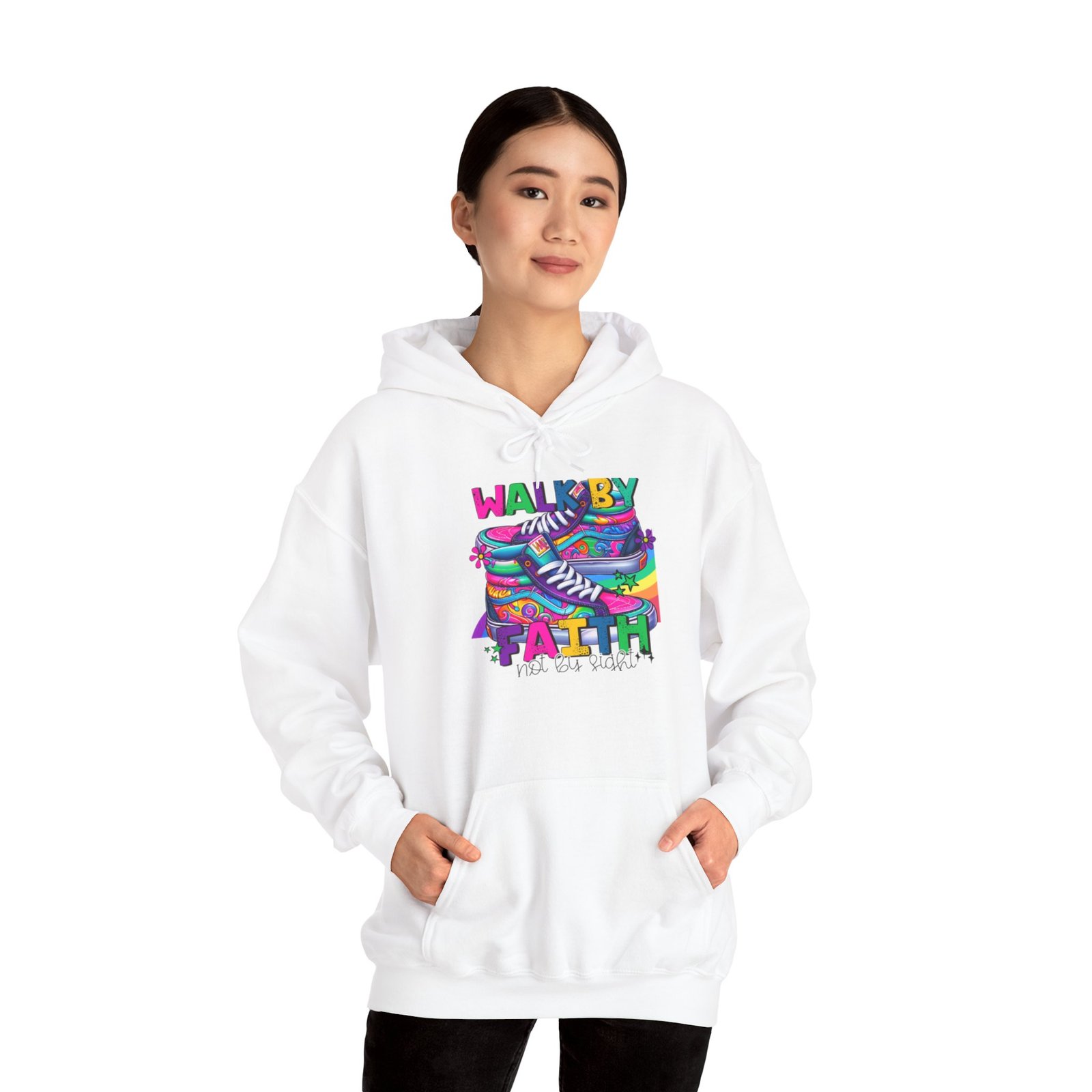 Faith Walk Hoodie – Colorful 'Walk by Faith' Inspirational Sweatshirt - Image 17