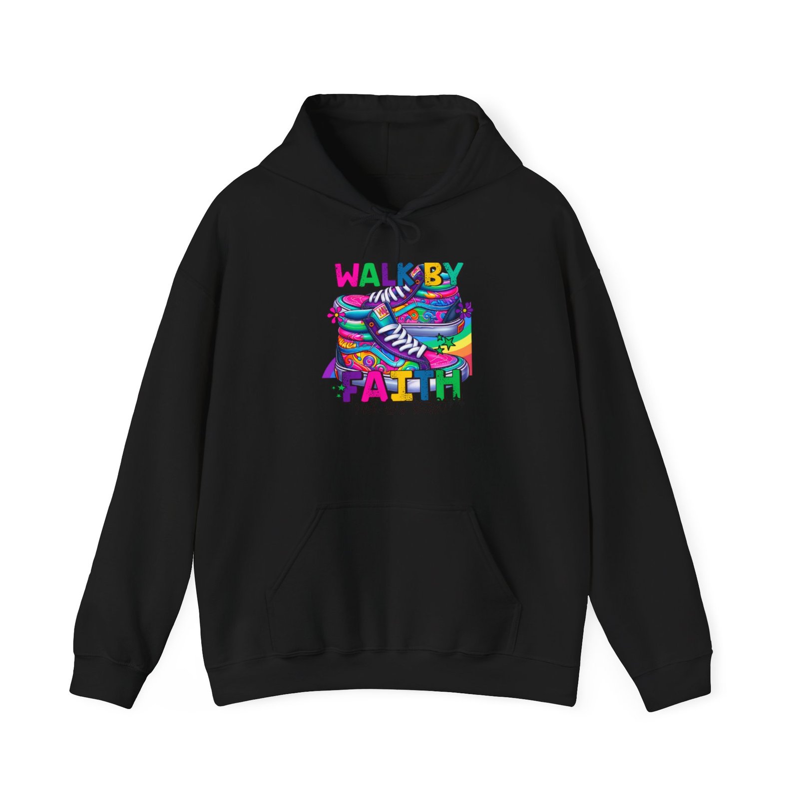 Faith Walk Hoodie – Colorful 'Walk by Faith' Inspirational Sweatshirt - Image 2