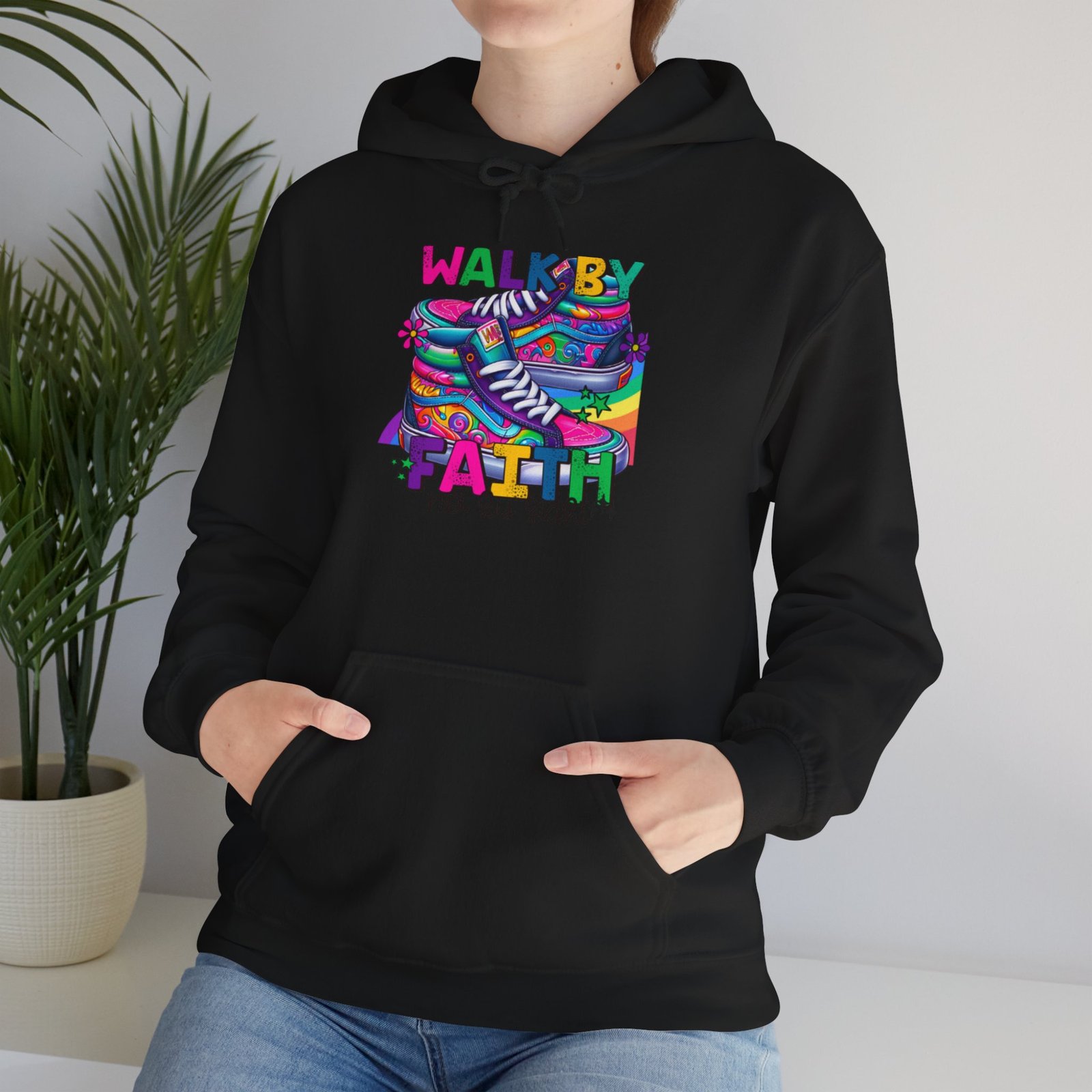 Faith Walk Hoodie – Colorful 'Walk by Faith' Inspirational Sweatshirt